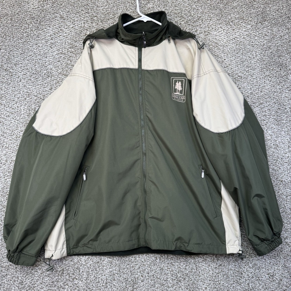 Redwood National & State Parks Fleece lined Jacket Mens 2XL XXL Green Cheneral